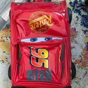 Lightning McQueen Cars Kids 3D Rolling Suitcase